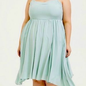 NWT Torrid size 3 flowy, crinkle, "shark bite" dress.